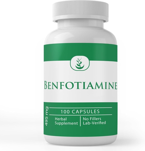 [BRSROZT7CV5BEGTJ] PURE ORIGINAL INGREDIENTS Benfotiamín, (100 Kapsule) Always Pure, No Additives Or Fillers, Lab Overified