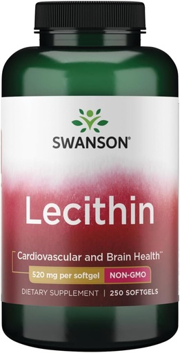 [BRSWIEADBYEBEET6] Swanson Lecithin Non-GMO 520 Milligrams 250 Sgels