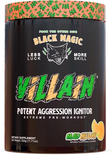 [BRSROAQ5CECGEDY3] Black Magic Supply Villain High-Stim Nootropic Pre-Workout - Beta-Alanine, L-Tyrosine, & Caffeine - Pump & Focus - 25 Servings (Mad Melon)