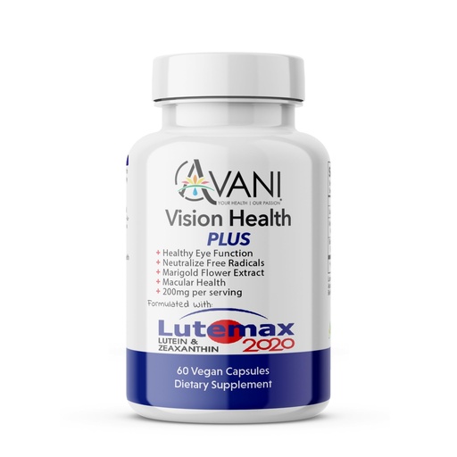 [BRSROCQLCAHAKADH] Avani Vision Health Plus Eye Health Made with Lutemax 2020 20mg Lutein 4mg Zeaxanthin