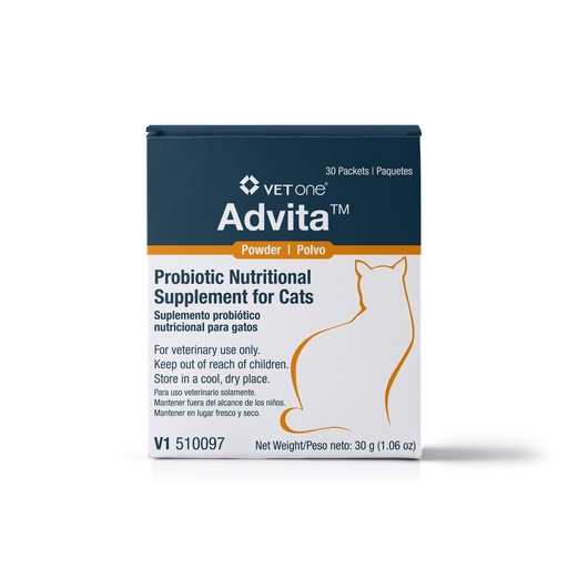 [BRSWIFQKCV5GYEL4] VetOne: Advita™ Probiotic Powder for Cats, a Daily Nutritional Supplement to Maintain Immune System, Appetite, & Digestion in 30, 1g Packets