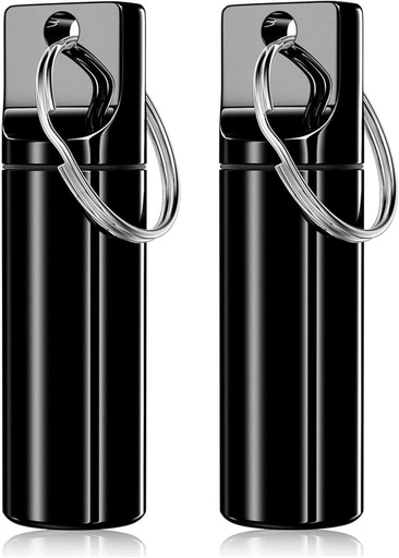 [BRSRAGL7OUNQGC3Z] Keychain Pill Holder - Large Capacity Waterified Travel Piller Container for Tablets, קפסולות - מקרה גלולות ידידותי נסיעות עבור Purse Mini Pill Case (Black)