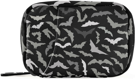 [BRSRMBI5BMCBGHL2] Pill Box Halloween Bats 7 Day Pill Case Travel Pill Organizer Bag with Zipper Portable Weekly Vitamin Medicine Supplement Holder Pouch Bag