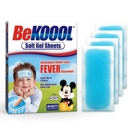 [BRSWIFIICZ7GAEDG] BEKOOOL Soft Gel Sheets for Kids for Cooling Relief from Fever discomfort | 4 Count