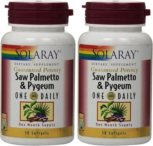 [BRSWKZ34PIFWOF36] Saw Palmetto and Pygeum One Daily 30 Softgel (Pack of 2) Solaray