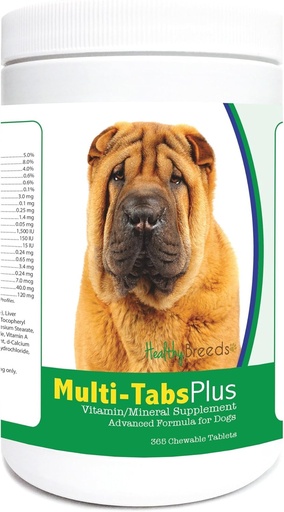 [BRSWKZINAAHGO2D2] Çin Shar Pei Multi-Tabs Plus Chewable Tabletlər 365 Count