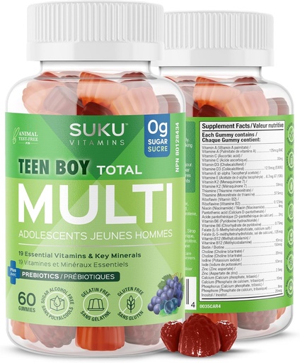 [BRSRMHYEDEMRQ2T3] Suku Vitamins Teen Boy Total Multi, 60 CT