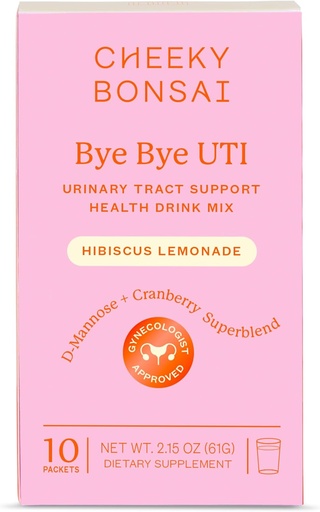 [BRSW2C34OIPGY3LP] Cheeky Bonsai, Urinary Health Hydration Packets, Flush & Protect the Urinary Tract with D-Mannose, Cranberry & Electrolytes, Hibiscus Lemonade Flavor (10 Packets) No Added Sugar, Vegan and Gluten-Free