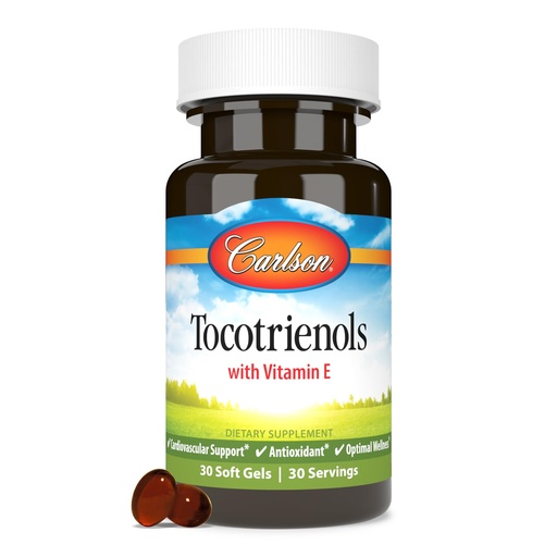 [BRSWECQ2BV7WCGQU] Carlson - Tocotrienols, 40 mg, with Natural-Source Vitamin E, Gamma, Alpha, Delta, Beta, Sustainably Sourced, 30 Softgels