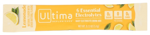 [BRSWGFINAR7Q4ELB] ULTIMA REPLENISHER Lemonade Electrolyte Drink Mix Single, 0.13 OZ