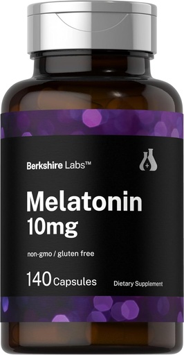 [BRSRAZAZB4FBQ3IU] Horbäach Berkshire Labs Melatonin 10mg ← 140 Quick Release Capsules ¦ Extra Strength Formula ← Non-GMO, Gluten Free Supplement