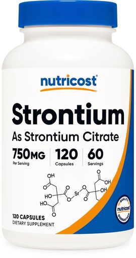 [BRSRMYD3DJ7WOYIZ] Nutricost Strontium Capsules 750mg, 120 Capsules - Vegetarian, Non-GMO, Gluten Free