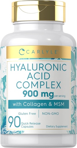 [BRSRMHTQBYCBQHLV] El complex àcid Carlyle Hyalurònic 900 mg PG amb Collage i MSM 90 Capules No-GO, Guten Free suplementari