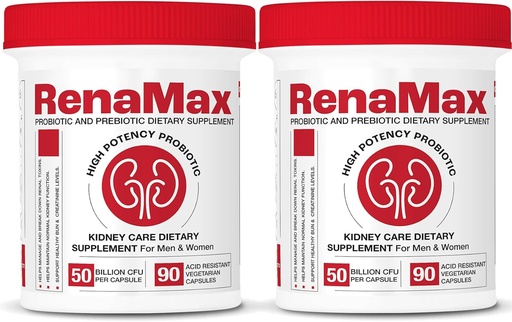 [BRSRAFIBBB4GKF32] Capsule Kidney Restores & Kidney Care Supplement - Probiotic & Prebiotic Supplement to Support Normal Kidney Function - 50 Billion CFU per Capsule - Made in U.S.A (180 Caps (2 Pack))