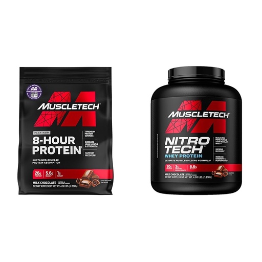 [BRSROBQFCIPR4AI4] Muscletech Whey Protein Powder Phase8 Protein Powder | Whey & Casein Protein Powder Blend & Whey Protein Powder Nitro-Tech Whey Protein Isolate & Peptides | Milk Chocolate, 4 Pounds