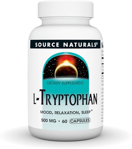 [BRSWIYQGCJ6RKFDI] Fonte Natural L-Tryptophan, para o humor, relaxación e sono*, 500mg - 60 cápsulas