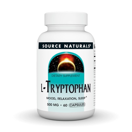 [BRSWIYQGCJ6RKFDI] Source Naturals L-Tryptophan, for Mood, Relaxation, and Sleep*, 500mg - 60 Capsules