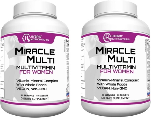 [BRSRMBQHOENB6CAV] Hybrid Nutraceuticals MiracleMulti Women Multivitamin mit Probiotika, Biotin, Folsäure, Enzyme + Frucht- und Gemüsemischung - Immununterstützung, Herzgesundheit, Energie: 60 Servietten (Non-GMO) (2)