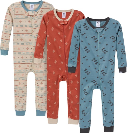 [BRSREYLROIJRM3T6] Gerber Baby-Boys 3-Pack Snug Fit Footless Pyjamas de coton mono-pièce