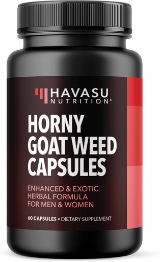 [BRSWKGAIBMMGKELI] Horny Goat Weed Capsules for Men & Women - Extra Strength Performance & Energy Support with Tongkat Ali, Muira Puama, and Saw Palmetto - 1 Month Supply Herbal Supplement for Increased Endurance