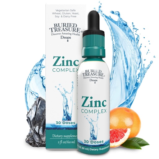 [BRSRMFAPCEIAMET2] Buried Treasure Zinc Complex Drops - 30 Servings, 2 fl oz, Efficient and Bioavailable Ionic Zinc Supplement