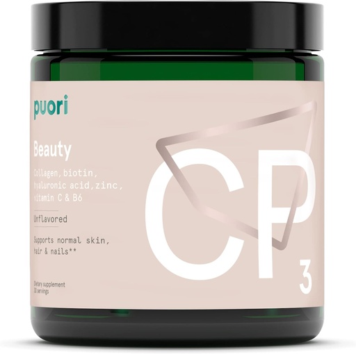[BRSRMGITAAMAE2D7] Puori Collagen Powder Supplement with Biotin & Hyaluronic Acid, CP3 Beauty Complex - Hydrolyzed Collagen Peptides - Skin, Hair & Nails - Zinc, Vitamin B, Vitamin C - Unflavored