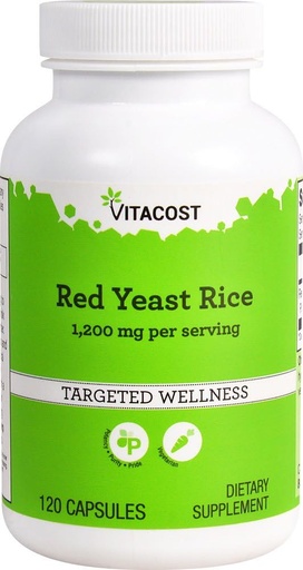 [BRSWIZA4PMNW2HD4] Vitacost Red Yeast Rice - 1200 mg - 120 Vegetarian Capsules