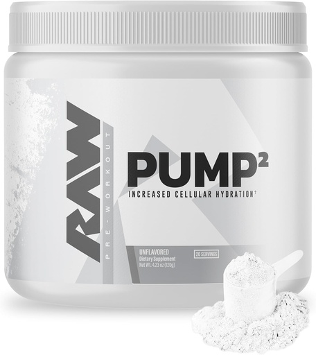 [BRSW2BT6OUFRE3YZ] RAW Pump2 Pre Workout | Glycerol Pump Pre Workout Supplement, Pair Pump Supplement for Best Results or Any Preworkout Powder | Enhanced Hydration and Boost Energy | Unflavored (20 Servings)