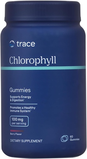 [BRSRMYD3BEMBQ237] Trace Minerals klorofylli Gummies, 100mg - tukee tervettä digestiota, Immuunit & ihon terveys - luonnollinen energia & solutoiminto Formula maksimaalinen imeytyminen - marja maku, 60 Gummies (30 tarjoilua)
