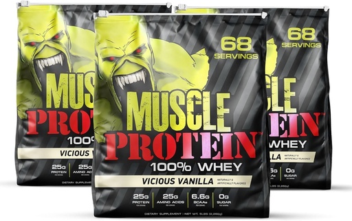 [BRSW2AQPAAMA4CDO] COLOSSAL LABS Muscle Whey Protein Flavored Protein Powder, 25,000mg Amino Acids/Serving, Cold Filtered(Packaging May Vary) (15 Pound (Pack of 3), Vanilla)