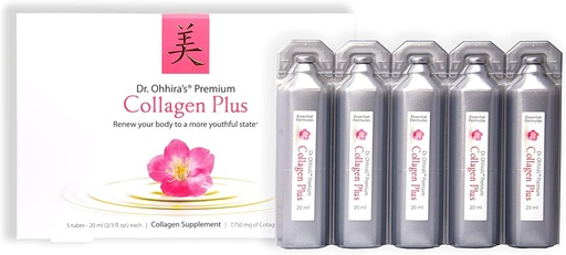 [BRSWGHQBPMMA2F34] Ohhira doktorearen Premium Collagen Plus. Liquid Erraz nahasteko moduko Collagen osagarria, Marine Collagen Peptidoen 7.750 mg-rekin, gehi Cherry Blossom-en erauzketa eta landareetan oinarritutako kontzentrazio probiotikoa, 5 Pack