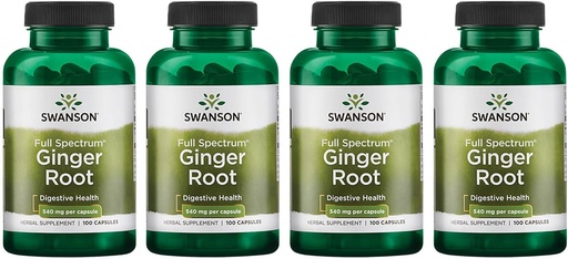 [BRSWGFD3BUFBAA3D] Swanson Full Spectrum Ginger Root 540 mg 100 Caps (4 Pack)