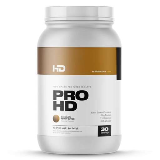 [BRSRAEINAB7BYCAY] HD MUSCLE ProHD Protein | 100% Grass Fed Whey Isolate | 25g Protein, 114 Calories, 0g Fat | Zero Fillers or Amino Spiking | 30 Servings (Chocolate Peanut Butter)