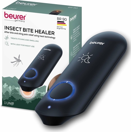 [BRSRMZQBDMGQ4DTX] Beurer BR90 Insect Sting and Bite Relief with Light, Chemical-Free Bug Bite Healer for Day and Night, Electronic Heat Device for After Mosquito Bites to Ease Itching and Swelling