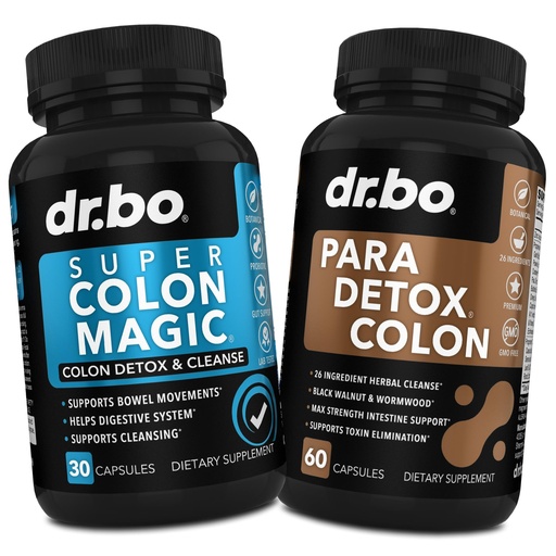 [BRSRAEI2OQPGG3Y4] DR. BO Colon Cleanser Detox & Body Cleanse - 15 Day Colon Cleanse Pills with Probiotic & Intestinal Guard Cleanser - Poop Bowel Movement Supplements for Intestinal Stomach Bloating Gut Loss Support