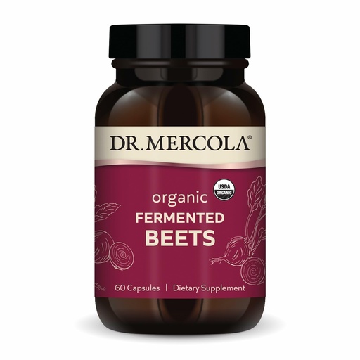 [BRSWYGT6OIMAMFA2] Dr. Mercola Organic Fermented Beets - Nitric Oxide Support - USDA Organic, Non-GMO, Gluten-Free & Soy-Free - 60 Capsules