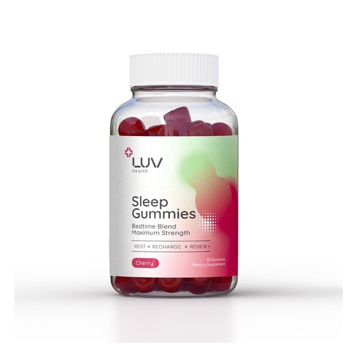 [BRSROBIBA5YAEDQ7] LUV health Sleep Gummies – Natural Sleep Aid with Magnesium, L-Theanine, Melatonin, Chamomile & Tart Cherry – Vegan, Non-GMO, Gluten-Free, Sleep Support Supplement, 30ct
