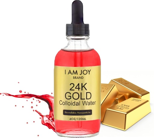 [BRSW2HY7O4BRMCT6] I Am Joy co. Folyékony kolloid arany 24k 99,99% Tiszta 100 ppm Ruby Red Water Based All Natural Electrolise 4oz üveg
