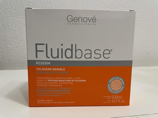 [BRSWGEALCEMGGFY7] Fluidbase® Rederm Drinkable Collagen 20 sachets of 25 ml Each. Colágeno Bebible