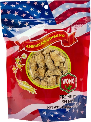 [BRSWIZQEAENBKCLY] WOHO Short Extra Large American Ginseng Roots 8 oz bag