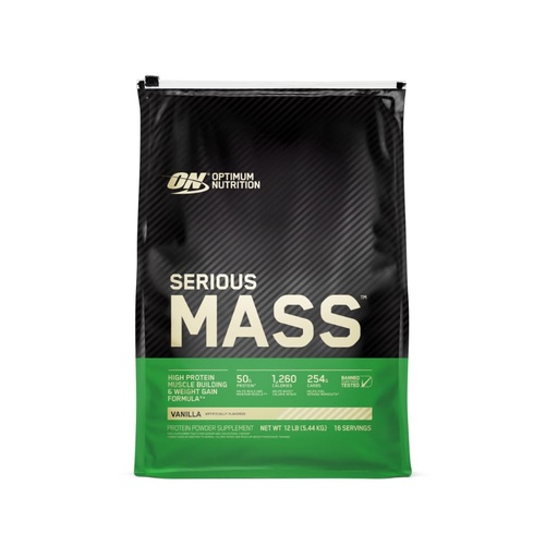 [BRSWIYQOBIMR42I7] Optimum Nutrition Serious Mass Weight Gainer Protein Powder, Vitamin C and Zinc for Immune Support, Vanilla, 12 Pound (Packaging May Vary)