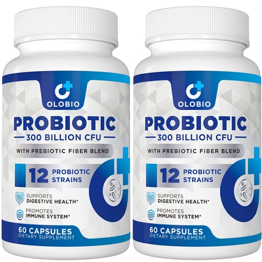 [BRSRMCAZAEBWG23H] 300 Billion CFU Probiotic, 12 Strains with 3 Organic Prebiotics, Probiotics for Women and Men, Daily Supplement for Digestive, Immune, Gut & Bloating Health, Shelf Stable, Vegan, 120 Capsule