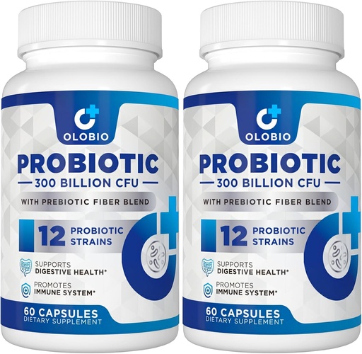 [BRSRMCAZAEBWG23H] 300 Billion CFU Probiotic, 12 Strains with 3 Organic Prebiotics, Probiotics for Women and Men, Daily Supplement for Digestive, Immune, Gut & Bloating Health, Shelf Stable, Vegan, 120 Counts