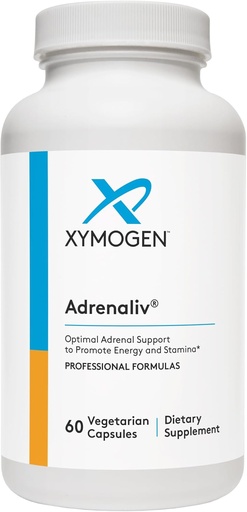 [BRSRMGQTCUNAIHQU] XYMOGEN Adrenaliv - Adrenal Support Supplement to Promote The Body's Response to Stress, Promote Energy and Stamina - Rhodiola Rosea, Eleuthero, Adrenal Complex, Licorice, Vitamin B6 (60 Capsules)