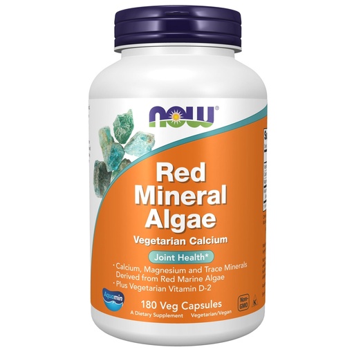 [BRSWIYYODEPBYED4] NOW Foods Supplements, Red Mineral Algae Plus Vitamin D-2, Joint Health*, 180 Veg Capsules