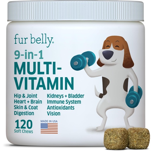 [BRSWYYIPBV6WYFLO] Dog Multivitamin - Dog Vitamins and Supplements - Digestive Enzymes & Probiotics - Probiotics for Dogs - for Skin and Coat Allergies - Immune System & Overall Health - 120 Soft Chew Dog Treats