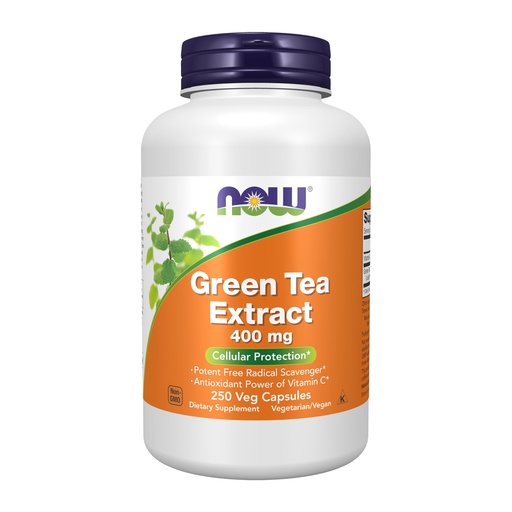 [BRSWIY32BQMBQ2LY] NOW Foods Supplements, Green Tea Extract 400 mg with Vitamin C for Dietary, Cellular Protection*, 250 Veg Capsules