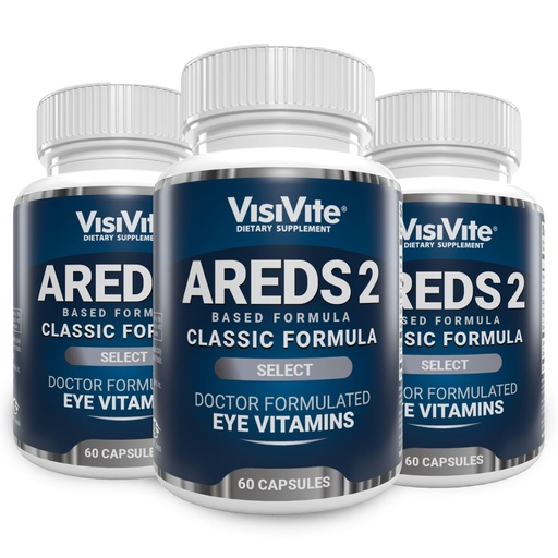 [BRSW2CAYOB6QO3YV] AREDS 2 Select Eye Vitamins for Macular Support - Vitamins for Eyes with Zeaxanthin Plus Lutein Macular Supplement - Premium Macular Health Formula - Eye Supplements - 60 Capsules - (Pack of 3)