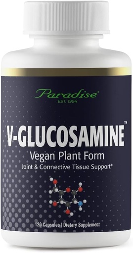 [BRSWIY3QB4OQG3LC] Paradise Yrtit V-Glukosamiini Supplement, Kudos & Joint Health, Super Potent, Ultra Pure, Vegan, Non GMO, Gluteeniton, 120 Kasvissyöjän kapselit