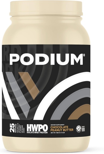[BRSROFQTB56QKA3K] Podium Nutrition x HWPO Træning Whey Protein Powder, Chokolade Peanut Butter, 20g Protein Per Serving w / fordøjelsesenzymer, Whey Protein Isolate, Gluten Free & Soy Free, Low Carb & Sugar, 25 Servere